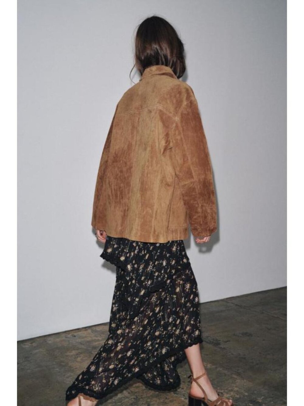 ZARA ZW COLLECTION LIMITED EDITION SUEDE LEATHER JACKET - Picture 3 of 6